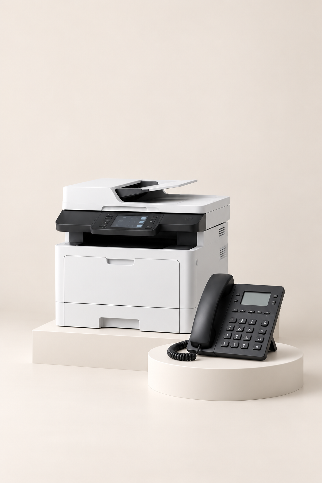 Multifunction office printer and IP desk phone